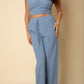 Bustier Crop Cami Top & Slant Pocket Straight Pants - Farnelli