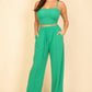 Bustier Crop Cami Top & Slant Pocket Straight Pants - Farnelli
