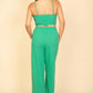 Bustier Crop Cami Top & Slant Pocket Straight Pants - Farnelli