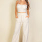Bustier Crop Cami Top & Slant Pocket Straight Pants - Farnelli