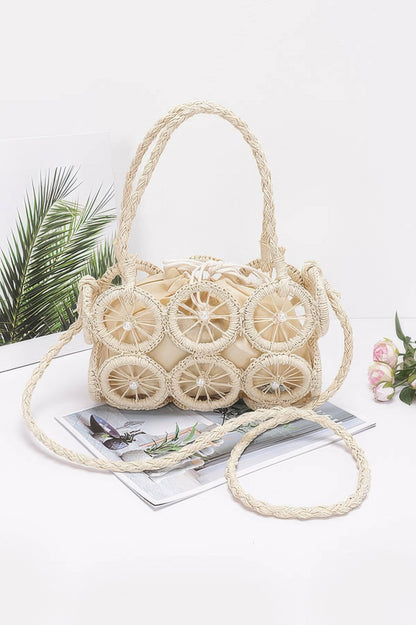 Faux Straw Multi Round Handmade Crossbody Bag - Farnelli