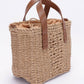 Faux Straw Top Handle Small Tote Bag - Farnelli