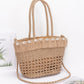 Faux Straw Shell Tote Bag - Farnelli