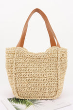 Faux Straw Ribbon Tote Bag - Farnelli