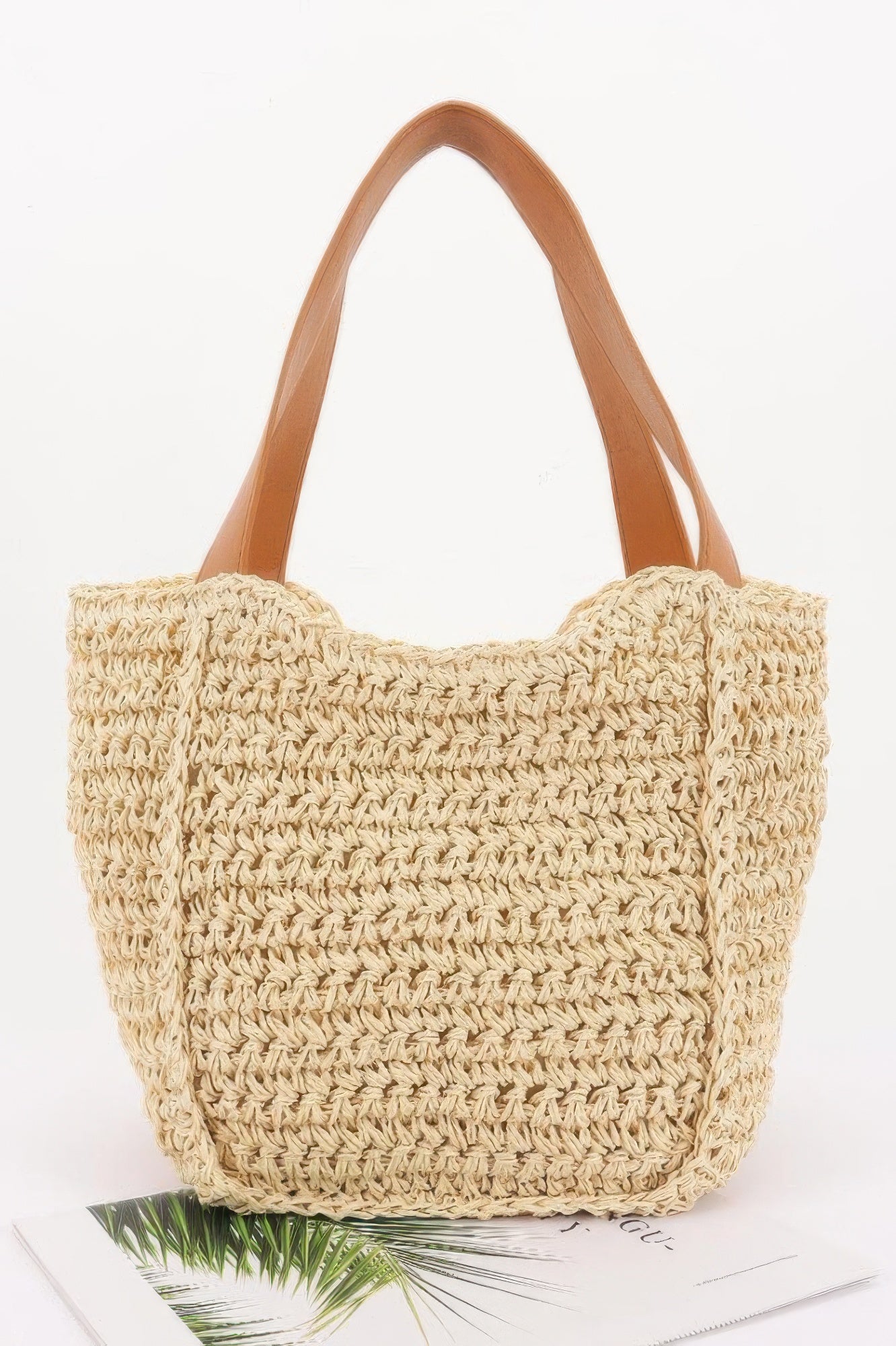 Faux Straw Ribbon Tote Bag - Farnelli