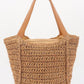 Faux Straw Ribbon Tote Bag - Farnelli
