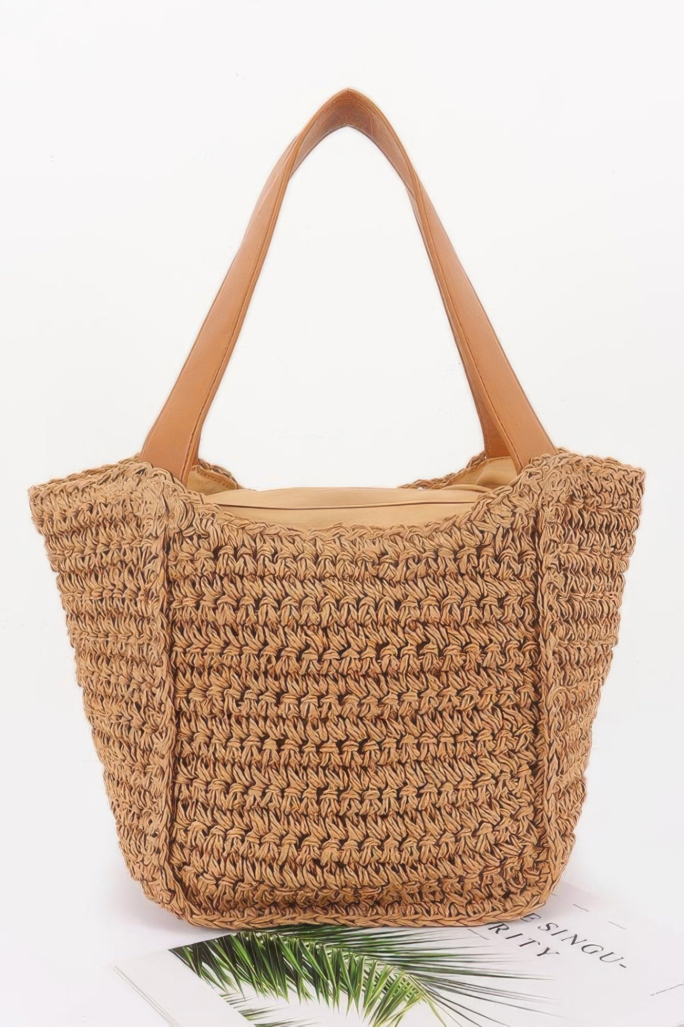 Faux Straw Ribbon Tote Bag - Farnelli