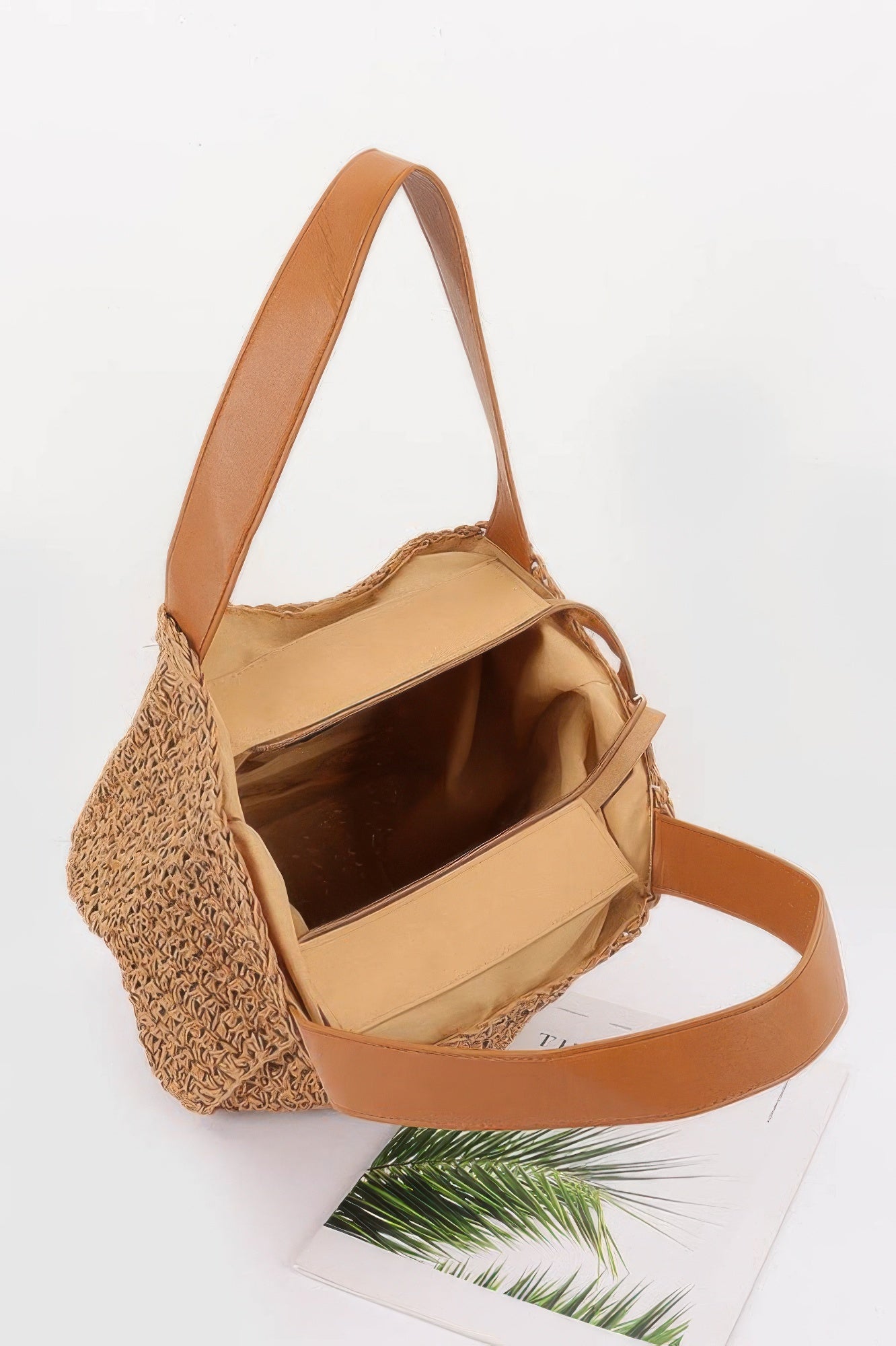 Faux Straw Ribbon Tote Bag - Farnelli