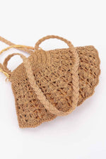 Faux Straw Bamboo Handle Bag - Farnelli