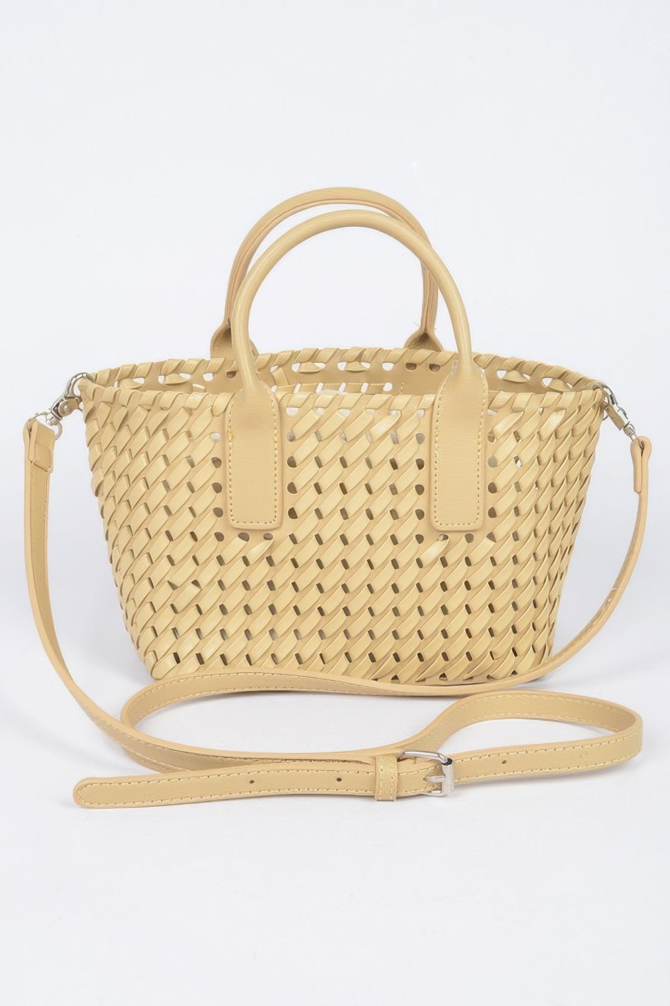 Faux Leather Braided Tote Bag - Farnelli