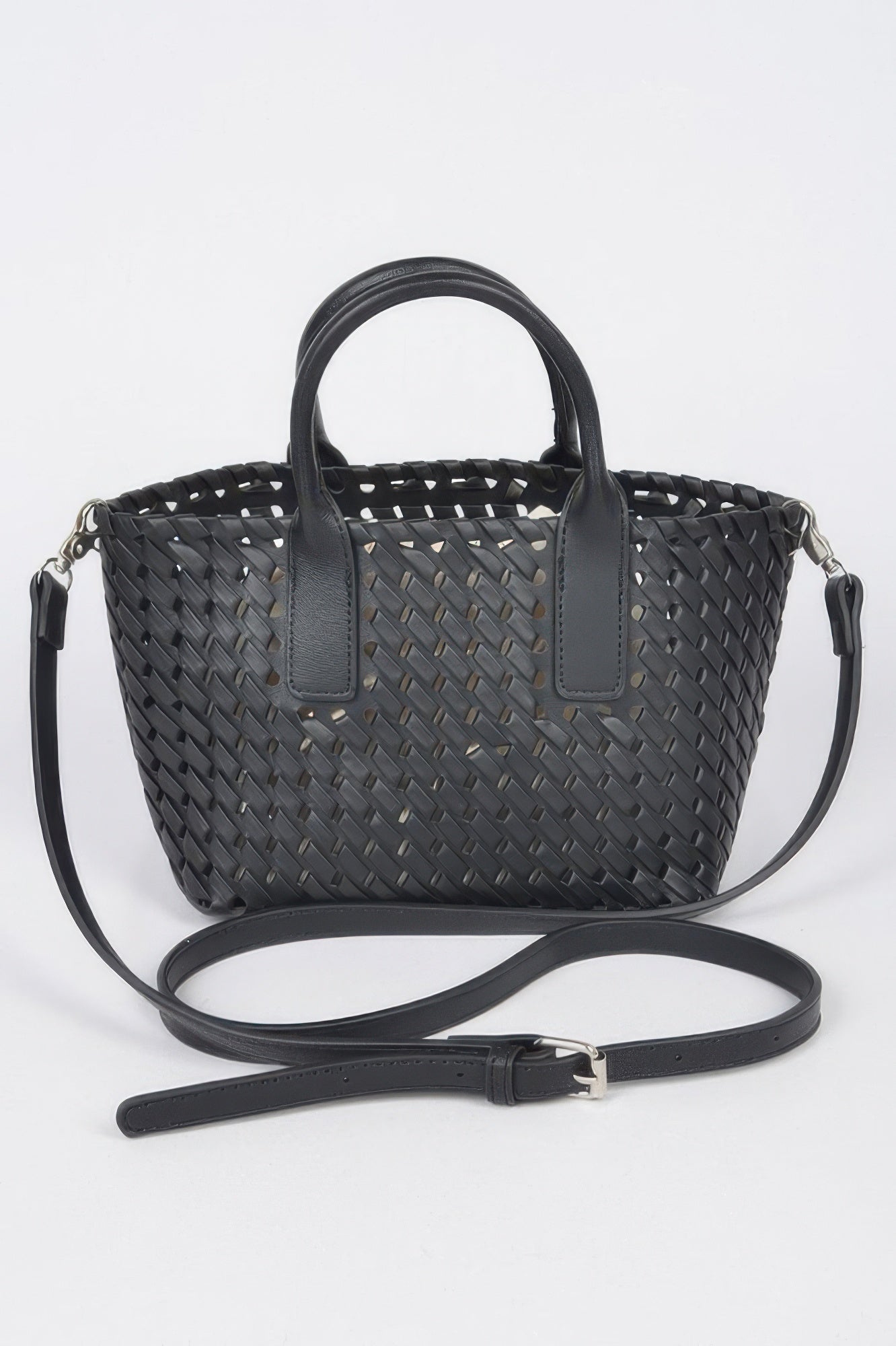 Faux Leather Braided Tote Bag - Farnelli