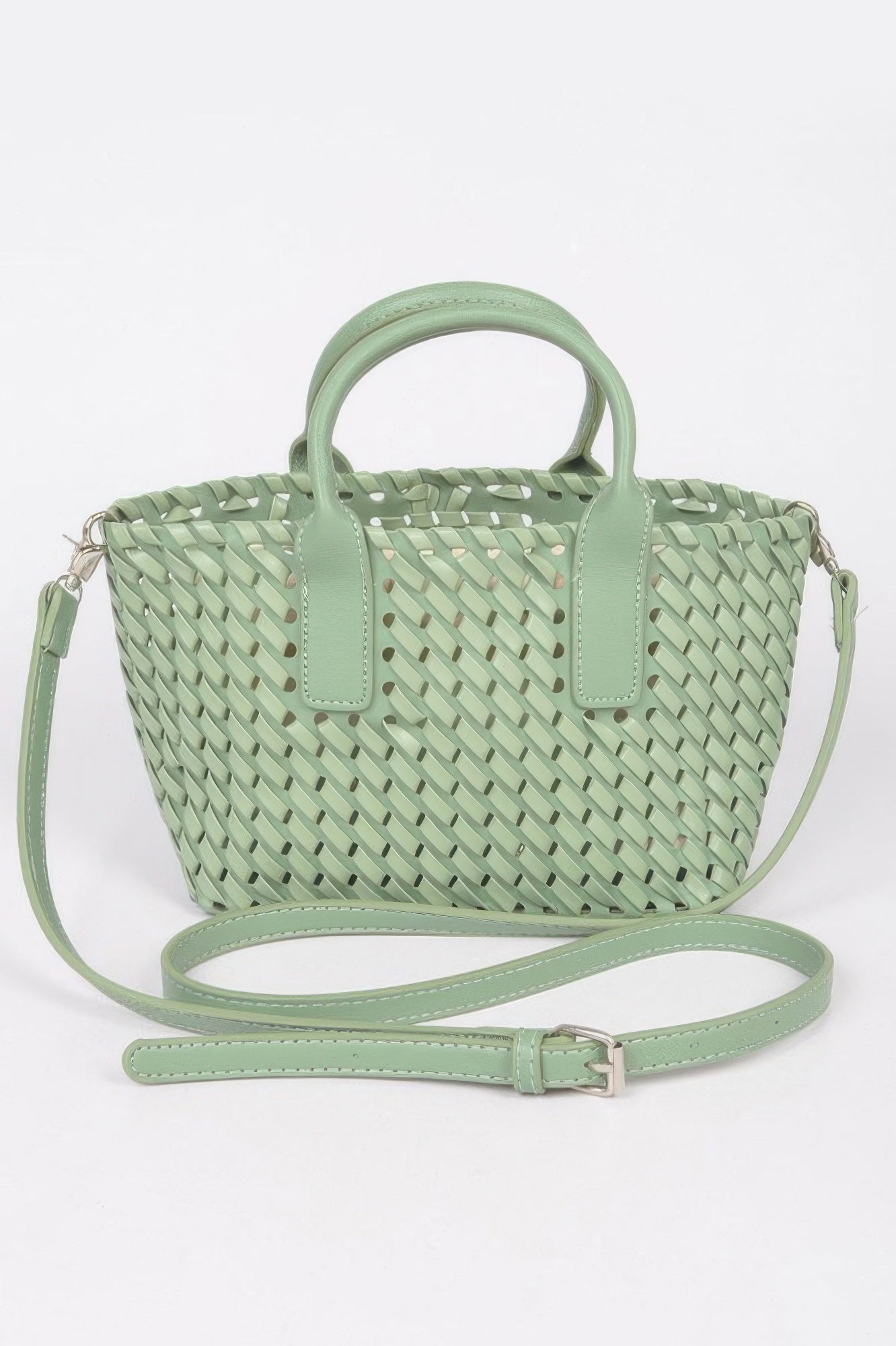 Faux Leather Braided Tote Bag - Farnelli