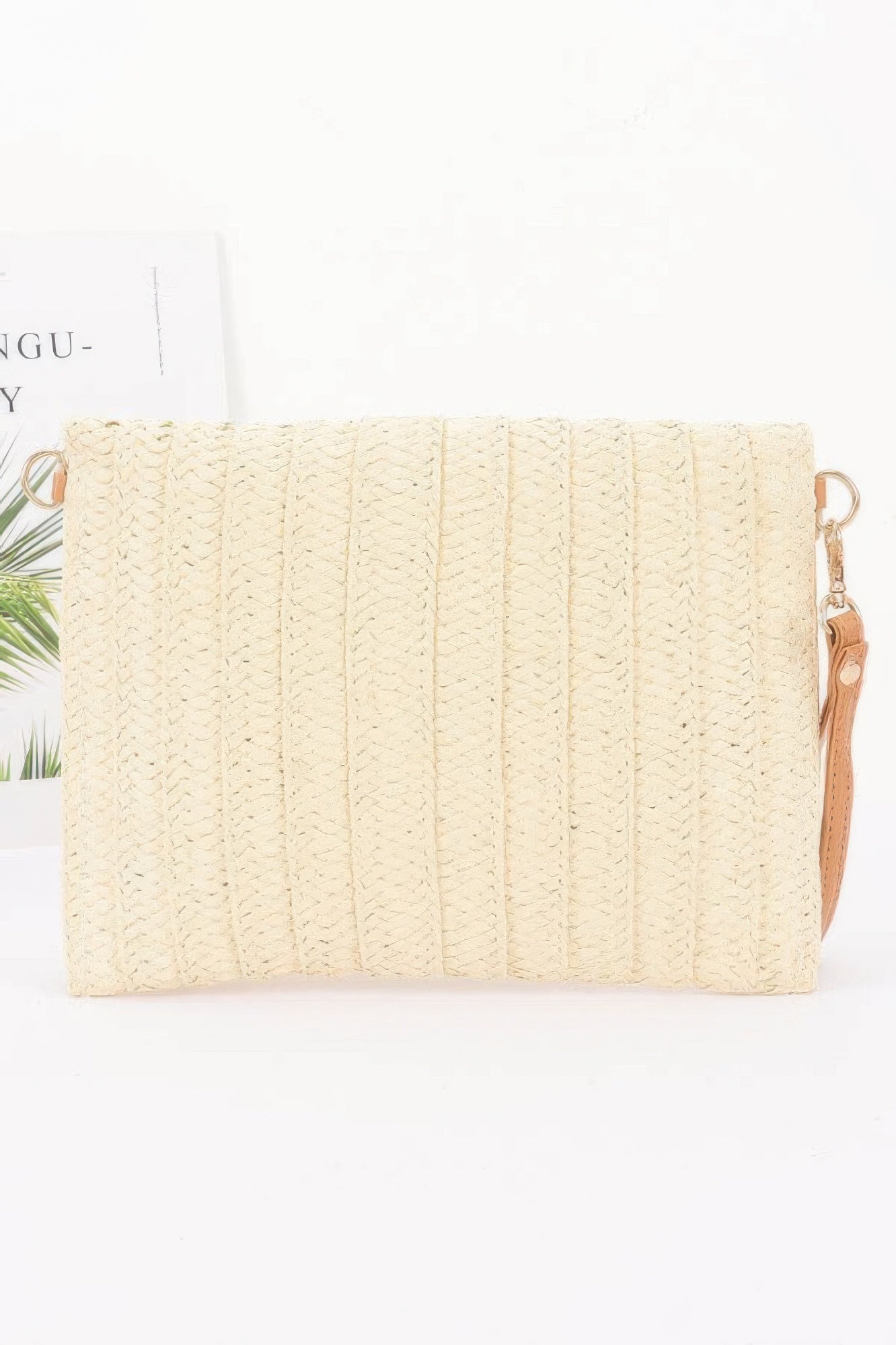 Faux Straw Cherry Clutch - Farnelli