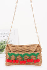 Faux Straw Cherry Clutch - Farnelli