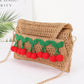 Faux Straw Cherry Clutch - Farnelli
