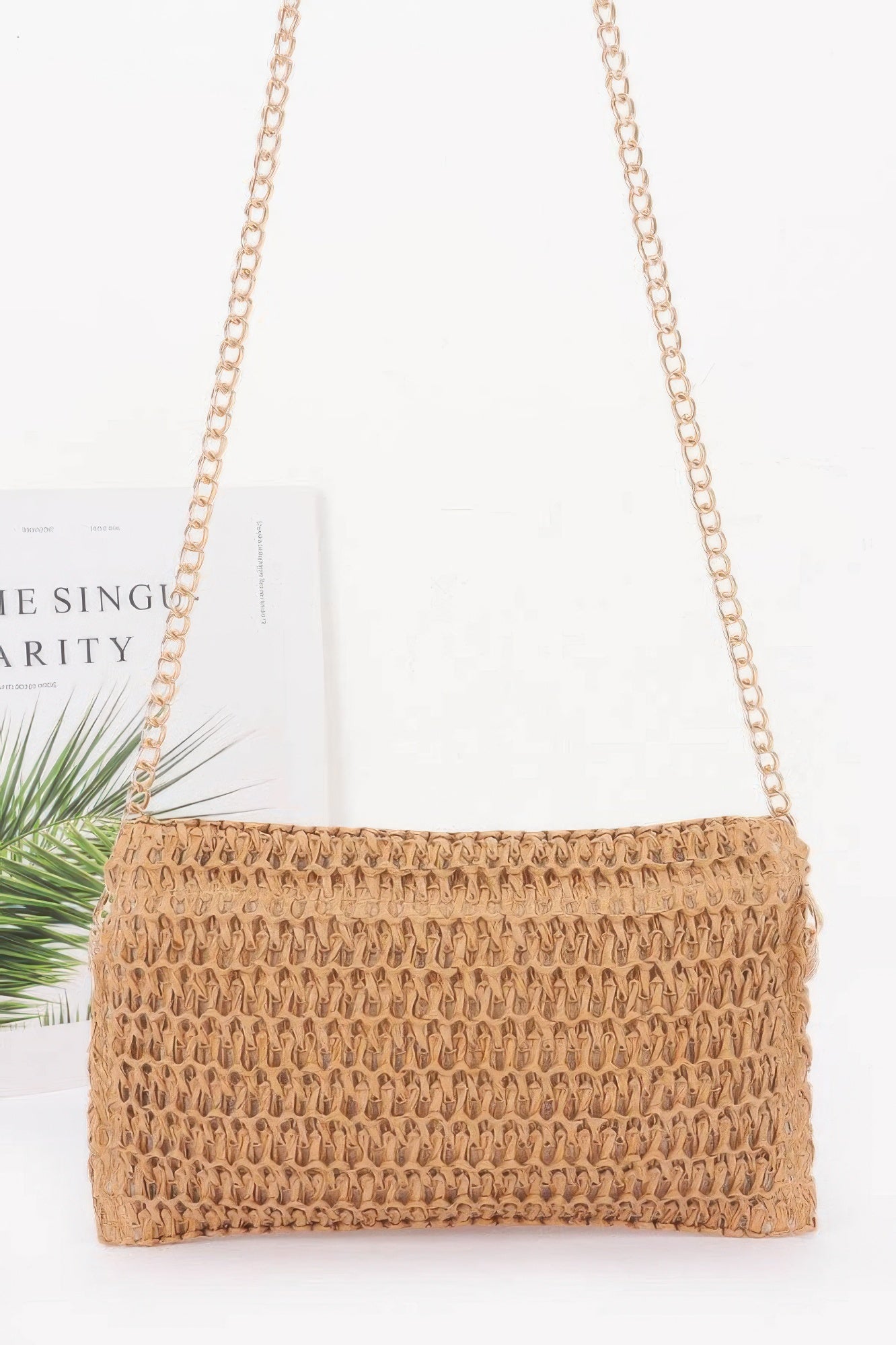 Faux Straw Cherry Clutch - Farnelli