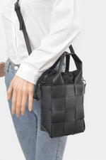 Faux Leather Braided Handle Bag W/canvas Pouch - Farnelli