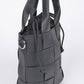 Faux Leather Braided Handle Bag W/canvas Pouch - Farnelli