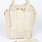 Faux Leather Braided Handle Bag W/canvas Pouch - Farnelli