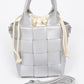 Faux Leather Braided Handle Bag W/canvas Pouch - Farnelli