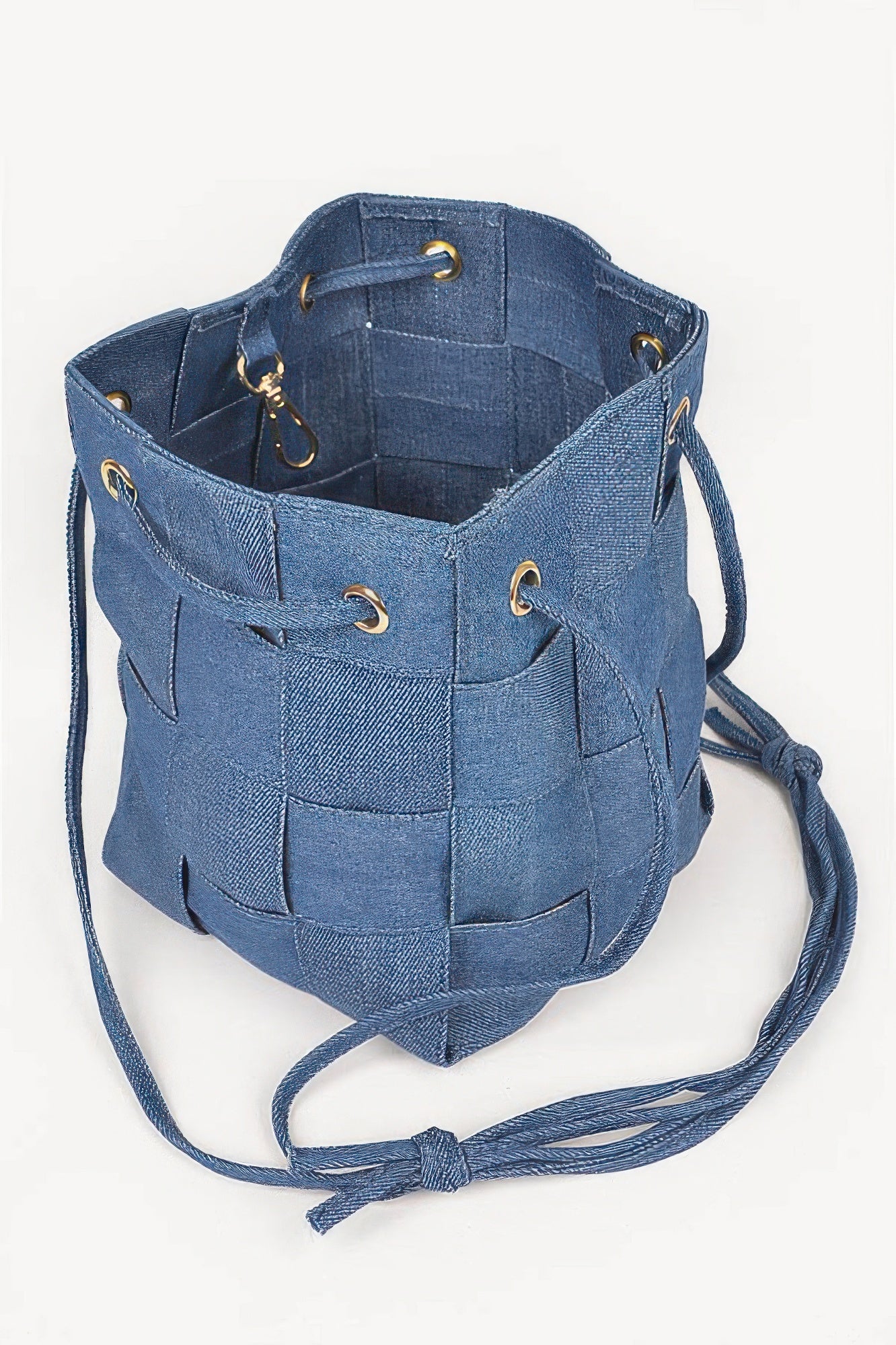 Braided Denim Bucket Bag - Farnelli