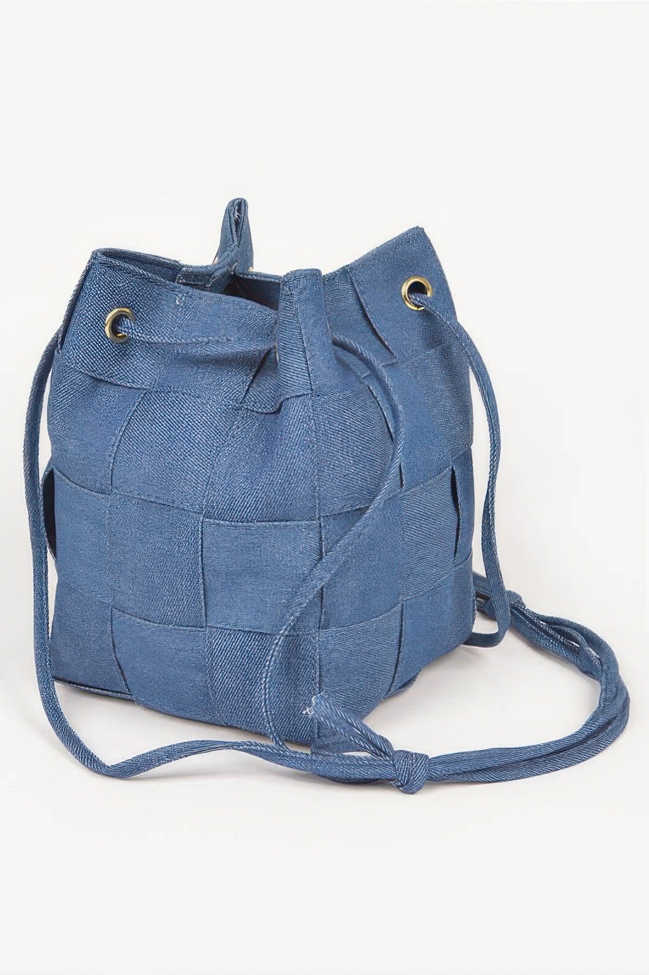 Braided Denim Bucket Bag - Farnelli