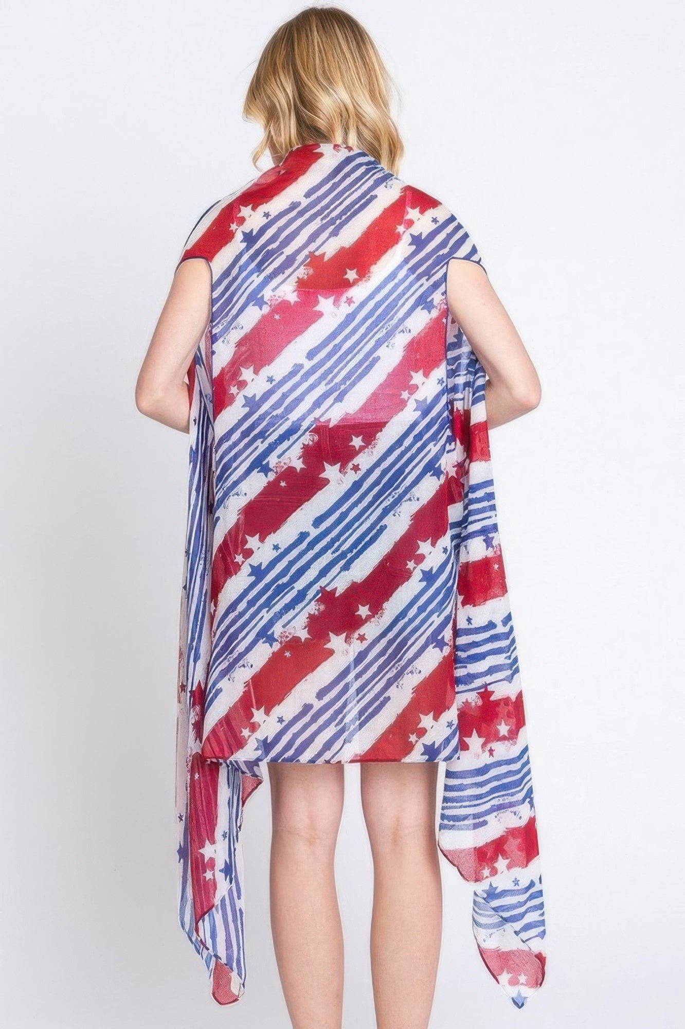 Diagonal Stripes & Stars American Flag Design Vest - Farnelli