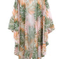 Tropical Leaves Print Shawl Cover-up - Farnelli