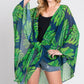Tropical Leaves Print Shawl Cover-up - Farnelli