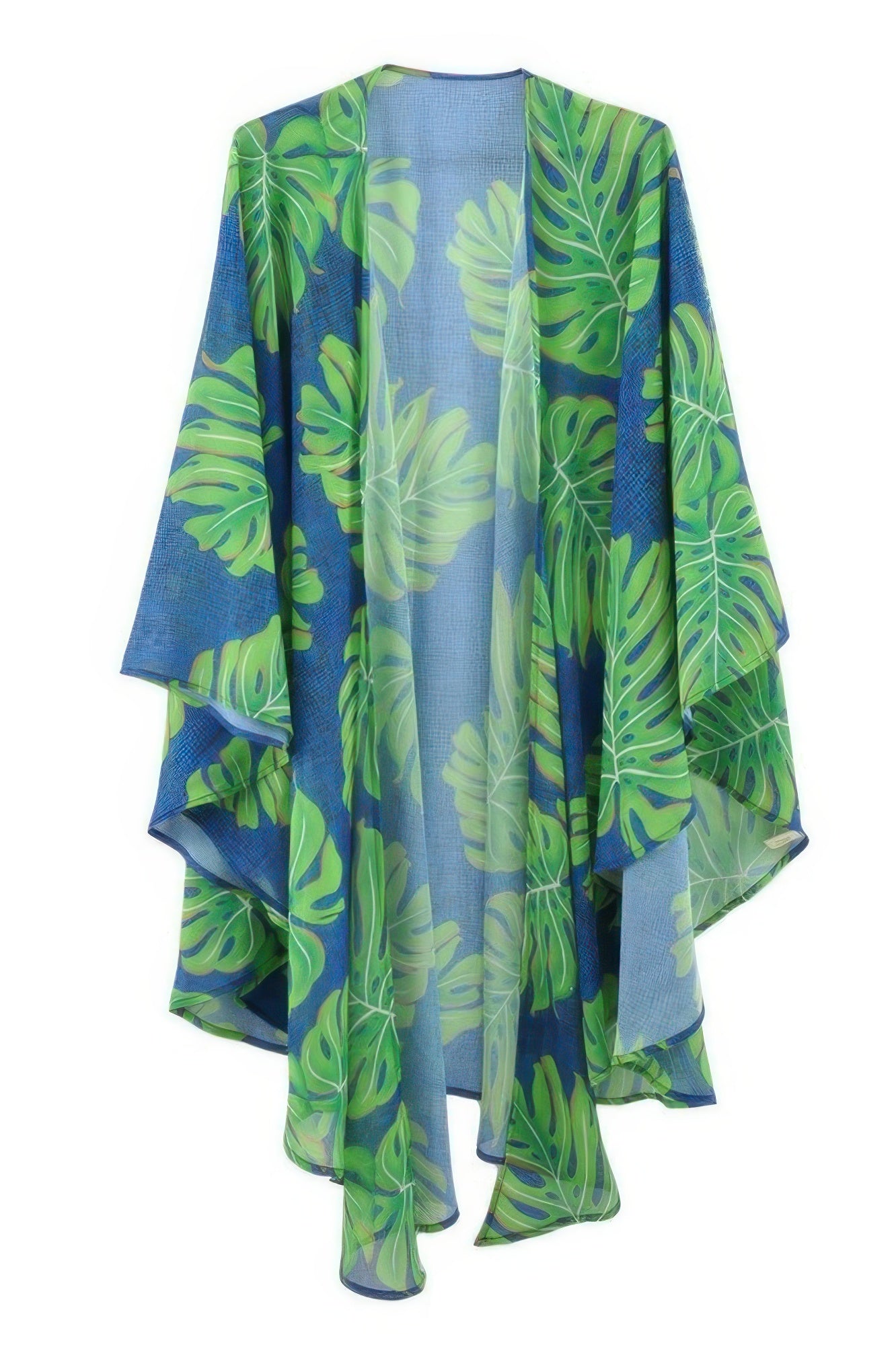 Tropical Leaves Print Shawl Cover-up - Farnelli
