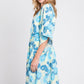 Flower Print Self-tie Drawstring Open Front Cover - Farnelli