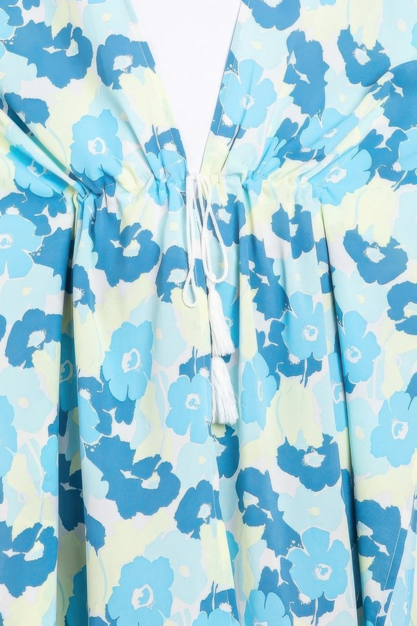 Flower Print Self-tie Drawstring Open Front Cover - Farnelli