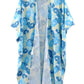 Flower Print Self-tie Drawstring Open Front Cover - Farnelli