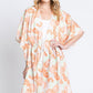 Flower Print Self-tie Drawstring Open Front Cover - Farnelli