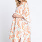 Flower Print Self-tie Drawstring Open Front Cover - Farnelli