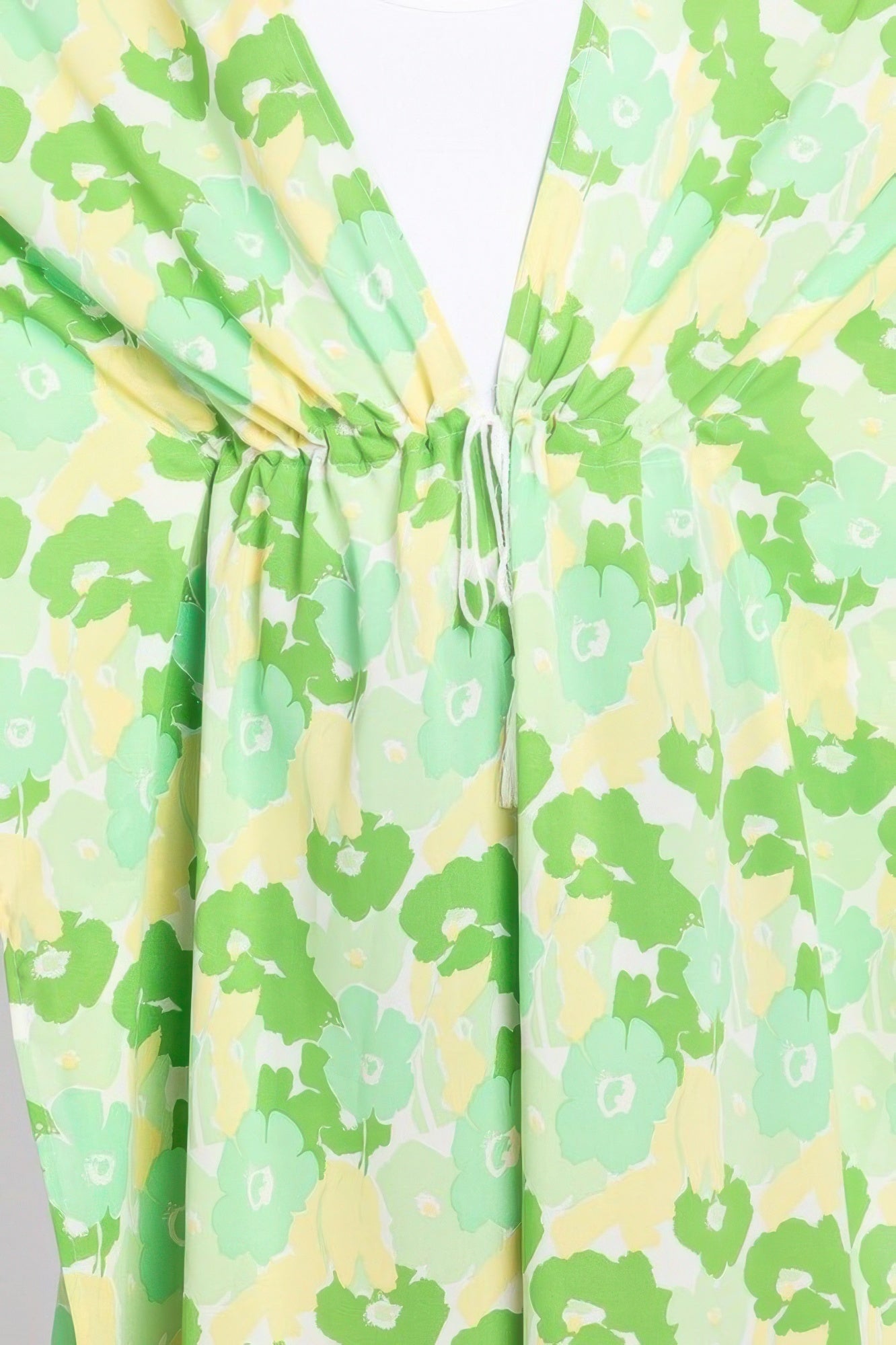 Flower Print Self-tie Drawstring Open Front Cover - Farnelli