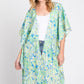 Flower Print Self-tie Drawstring Open Front Cover - Farnelli