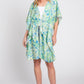 Flower Print Self-tie Drawstring Open Front Cover - Farnelli