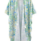 Flower Print Self-tie Drawstring Open Front Cover - Farnelli