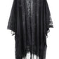 Floral Lace Kimono With Tassel - Farnelli