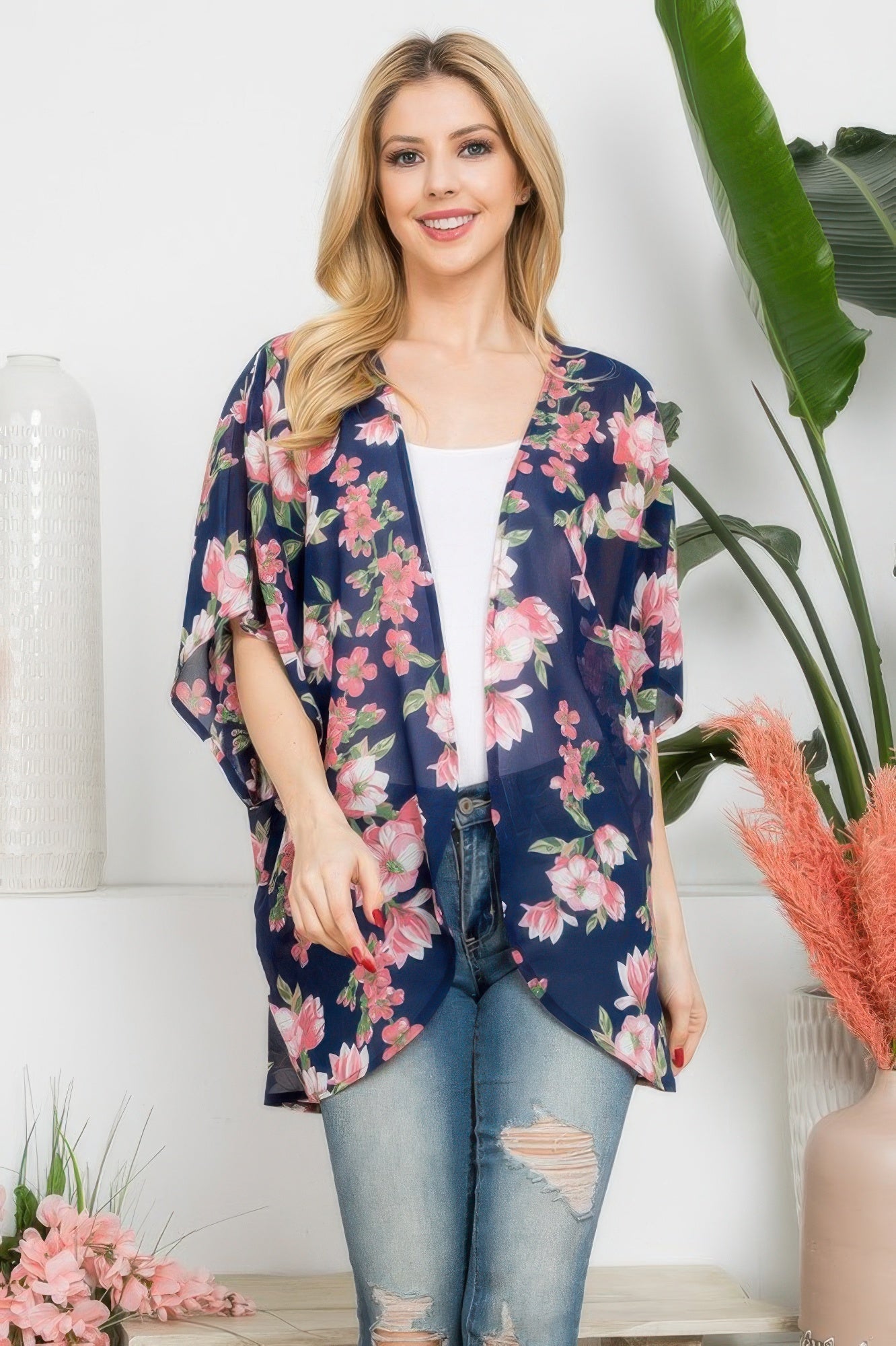 Flower Print Kimono - Farnelli