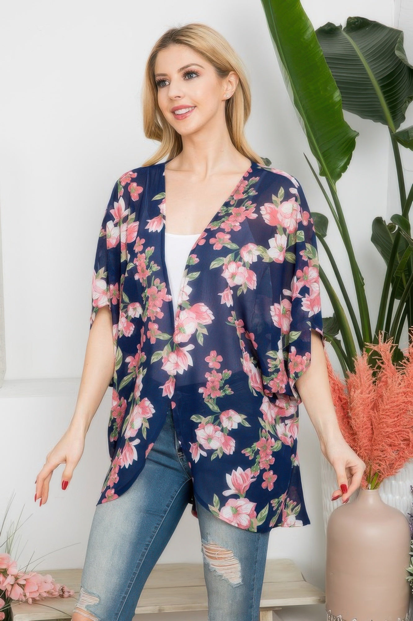 Flower Print Kimono - Farnelli