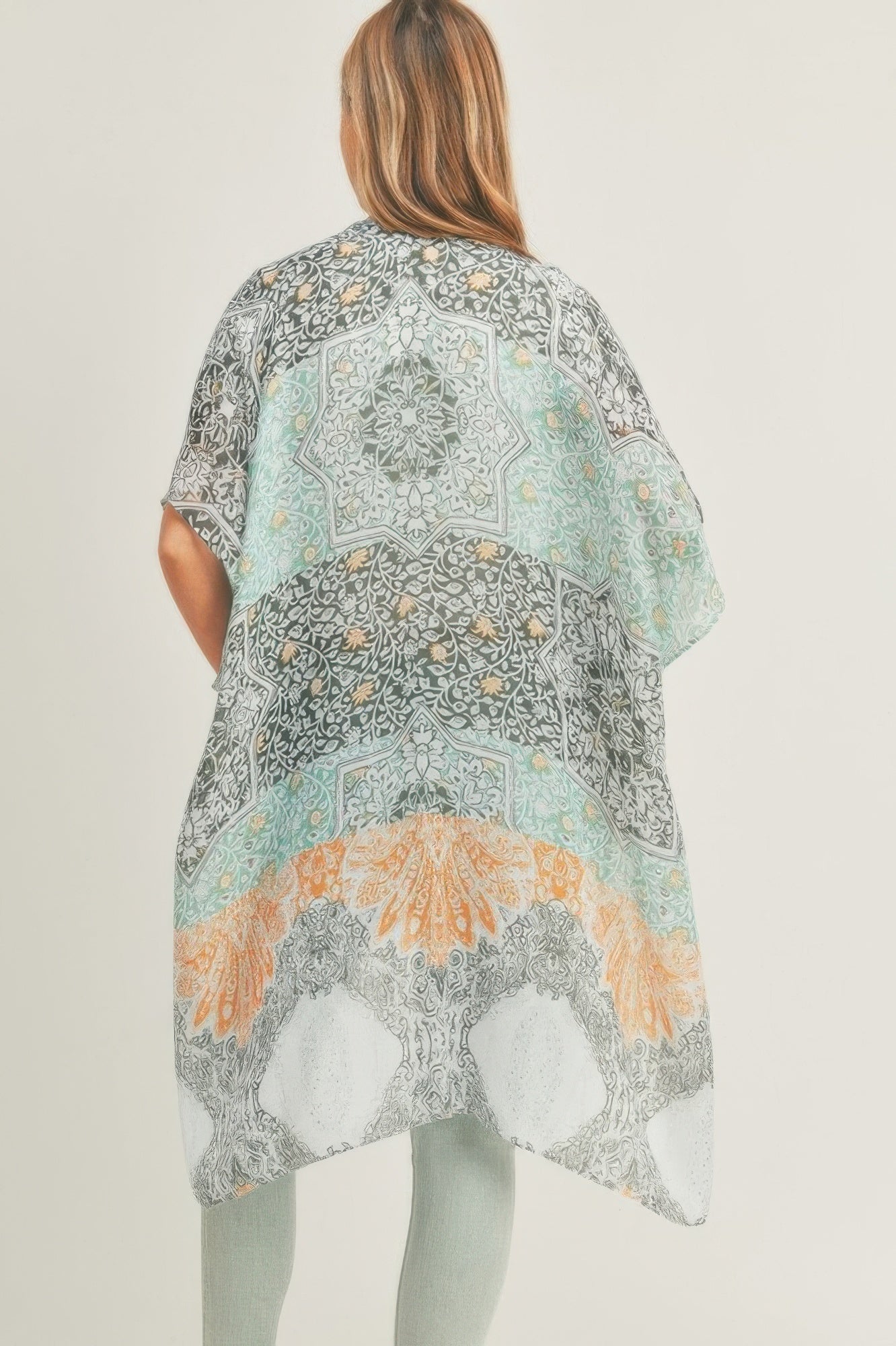 Allover Mixed Print Kimono - Farnelli