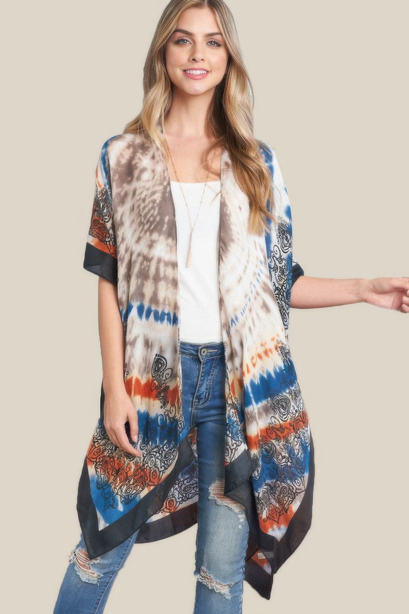 Tie Dye Boho Kimono - Farnelli