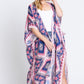 Aztec Print Open Front Long Kimono - Farnelli