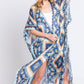 Aztec Print Open Front Long Kimono - Farnelli