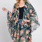 Tropical Flower Leaves Print Shawl Cover-up - Farnelli