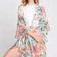 Ruffle Lined Tropical Flamingo Print Open Front - Farnelli