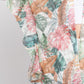 Ruffle Lined Tropical Leaves Print Open Frontcover - Farnelli