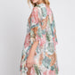 Ruffle Lined Tropical Leaves Print Open Frontcover - Farnelli